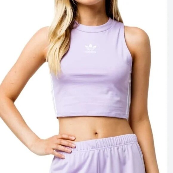 adidas Tops - Adidas Pastel Purple Sleeveless Crop Top